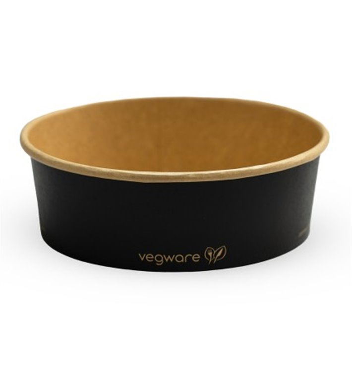 Taça redonda preta 750ml 25oz para take away e street food