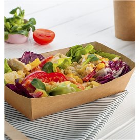 Verpackungen MenuBox aus Kraftkarton mit Fenster 20x20x8,5cm (55 Stück)
