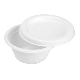 Deckel für Soβenbecher aus Zuckerrohr Bagasse Weiß 60ml (50 Stück)