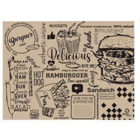 Tischset aus Papier Kraft "Burguer" 30x40cm 40g/m² (1.000 Stück)