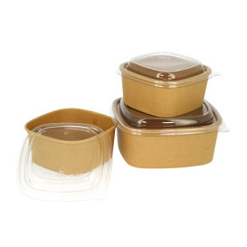 Verpackung Quadratische aus Kraftkarton 500ml 13x13x5,6cm (50 Stück)