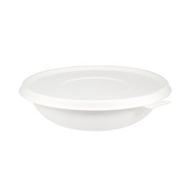 Deckel aus Zuckerrohr Weiß für Schüssel 710 und 1360ml (400 Stück)
