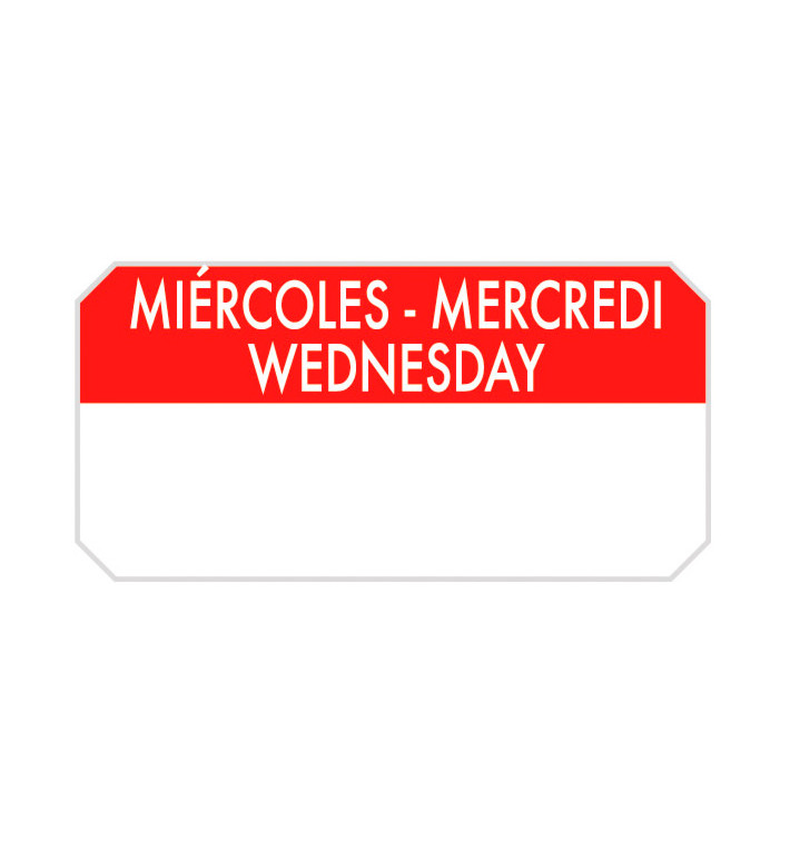 Rechteckige Kleberolle "Wednesday" 5x2,5cm (1.000 Stück) Rechteckige Kleberolle "Wednesday" 5x2,5cm (1.000 Stück)