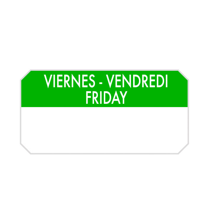 Rechteckige Kleberolle "Friday" 5x2,5cm (1.000 Stück) Rechteckige Kleberolle "Friday" 5x2,5cm (1.000 Stück)