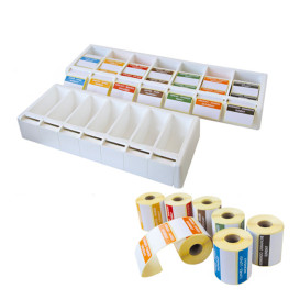 ABS-Spender für Aufkleber in Rollen Weiß 49,5x19,5x7,5cm (1 Stück)