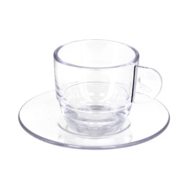Wiederverwendbare Plastiktasse “Espresso” Transparent 80ml (6 Stück)