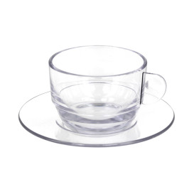 Wiederverwendbare Plastiktasse “Cappuccino” Transparent 166ml (6 Stück)