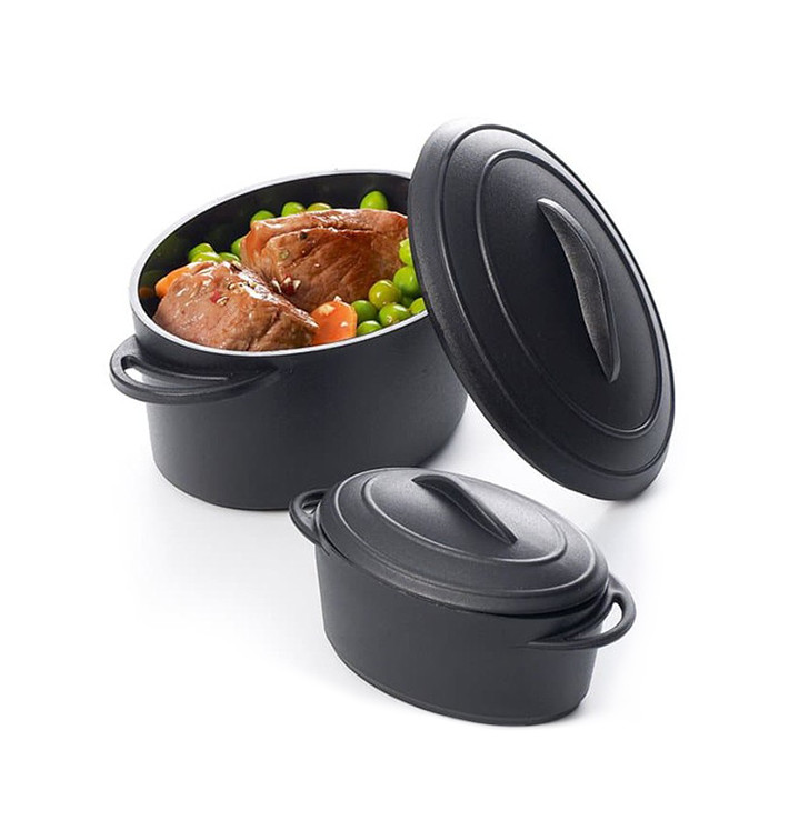 Topf mit Deckel zum Servieren von Fingerfood Schwarz 300ml (4 Stück) Topf mit Deckel zum Servieren von Fingerfood Schwarz 300ml (4 Stück)
