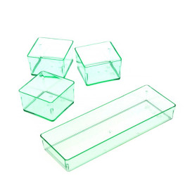 Serviertablett Plastik "Water Green" 13,1x4,6 cm(12 Stück)