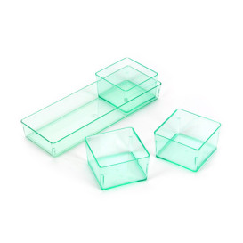 Serviertablett Plastik "Water Green" 13,1x4,6 cm(12 Stück)