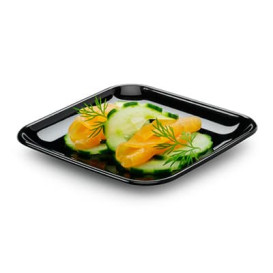 Plato plastico cuadrado degustacion  6,5x6,5cm (Bolsas 8 unid)