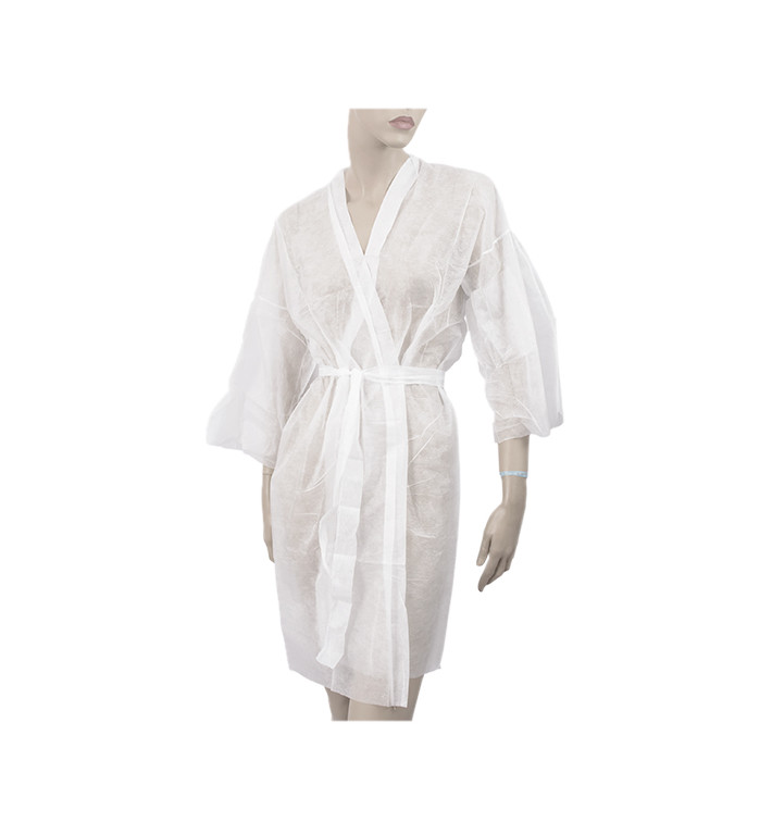 Einweg Kittel Kimono in TST PP mit Tasche Weiß XL (10 Stück) Einweg Kittel Kimono in TST PP mit Tasche Weiß XL (10 Stück)