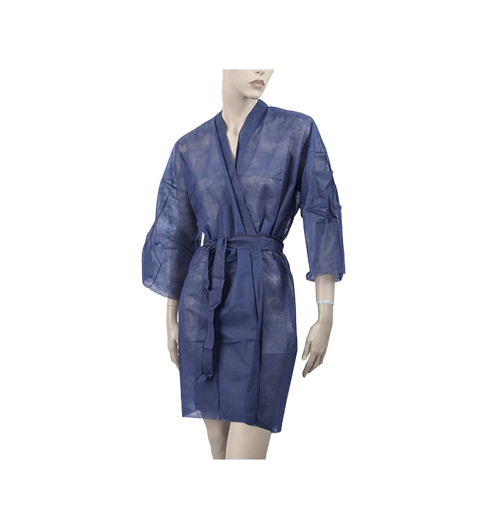 Einweg Kittel Kimono in TST PP mit Tasche Blau XL (100 Stück)