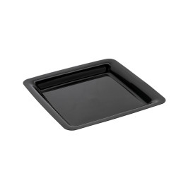 Viereckiger Plastikteller extra hart schwarz 18x18cm (20 Stück)