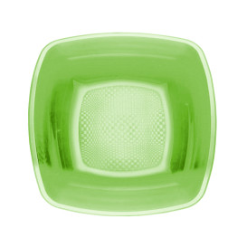 Plastikteller Tiefe Grasgrün Square PP 180mm (300 Stück)