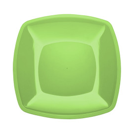 Plastikteller Flach Grasgrün Square PS 300mm (12  Stück)