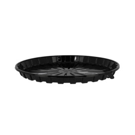 Plastikbehälter für Kuchen APET Schwarz Ø31cm (10 Stück)