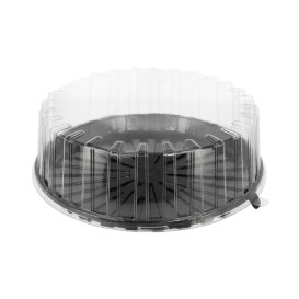Plastikbehälter für Kuchen APET Schwarz Ø31cm (10 Stück)