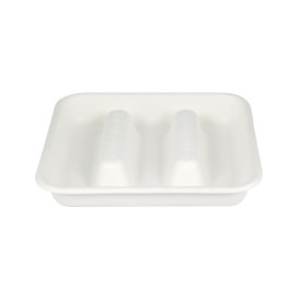 Behälter aus Zuckerrohr für Tacos Weiß 18,5x18,5cm (50 Stück)