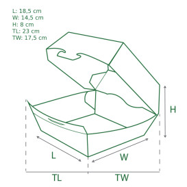 Hamburger Box Kraft Gigante 23x17,5x8cm (25 Stück)