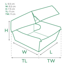 Verpackungen Hamburger aus Kraftkarton 12x12x7cm (450 Stück)