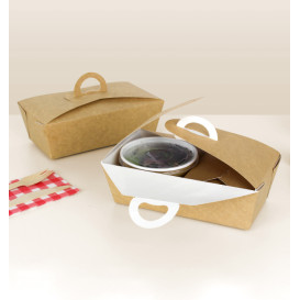 SnackBox Amerikanische "Doggy Bag" Kraft 16x9,5x6cm (25 Stück)