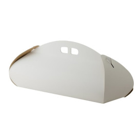 Weiß Schmetterlingsbox für Gebäck 35x10x10cm (25 Stück)