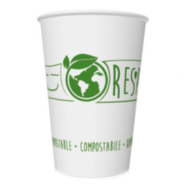 Karton Kaffeebecher "Bio" 7Oz/220ml weiß (50 Stück)