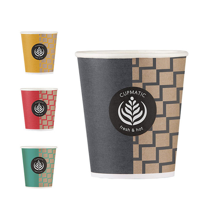 Bio Kaffeebecher Cupmatic 8 Oz/210ml Ø7,0cm (100 Stück) Bio Kaffeebecher Cupmatic 8 Oz/210ml Ø7,0cm (100 Stück)