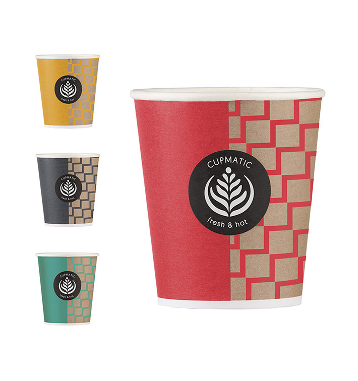 Bio Kaffeebecher Cupmatic 9 Oz/280ml Ø8,0cm (50 Stück) Bio Kaffeebecher Cupmatic 9 Oz/280ml Ø8,0cm (50 Stück)