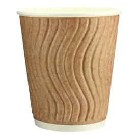 Biologischer Kaffeebecher aus Wellpappe 9Oz/270ml Ø8cm (1050 Stück)