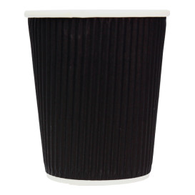 Kaffeebecher aus Wellpappe Schwarz 8 Oz/250ml Ø8cm (500 Stück)