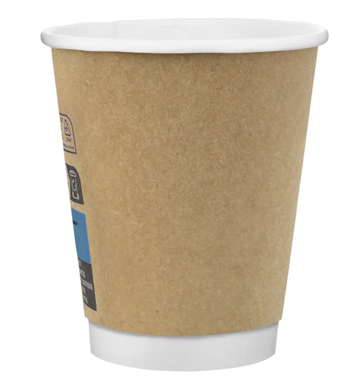 Kaffeebecher aus Wellpappe Schwarz 8 Oz/250ml Ø8cm (500 Stück)