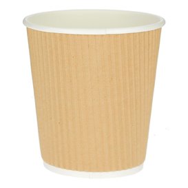 Kaffeebecher aus Wellpappe braun 8 Oz/250ml Ø8cm (25 Stück)