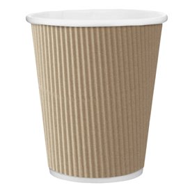 Kaffeebecher aus Wellpappe braun 8 Oz/250ml Ø8cm (25 Stück)