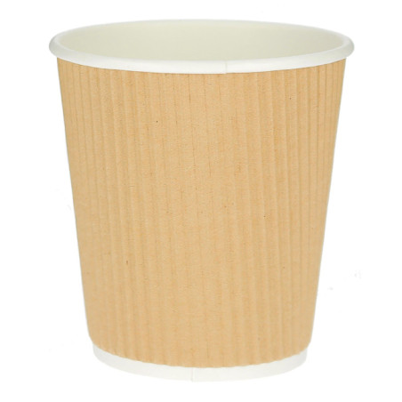 Kaffeebecher aus Wellpappe braun 8 Oz/250ml Ø8cm (25 Stück)