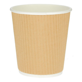 Kaffeebecher aus Wellpappe braun 8 Oz/250ml Ø8cm (500 Stück)