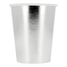 Becher to go Karton Silber 9 Oz/240ml "Party" (10 Stück)