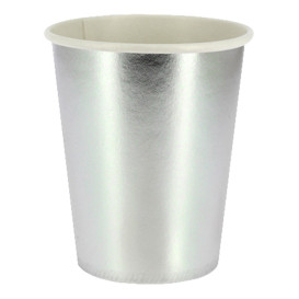 Becher to go Karton Silber 9 Oz/240ml "Party" (10 Stück)