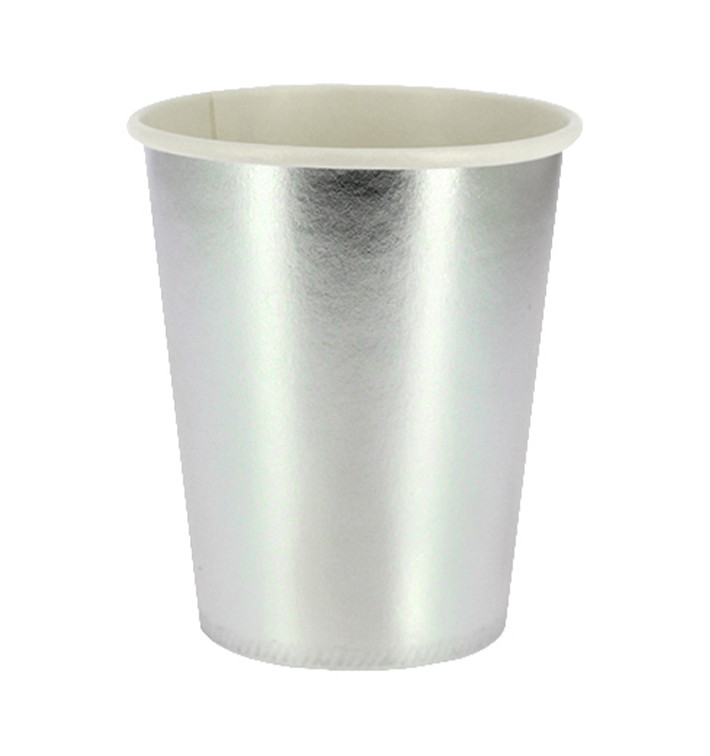Becher to go Karton Silber 9 Oz/240ml "Party" (10 Stück) Becher to go Karton Silber 9 Oz/240ml "Party" (10 Stück)