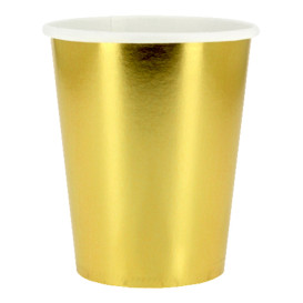 Becher to go Karton Gold 9 Oz/240ml "Party" (10 Stück)