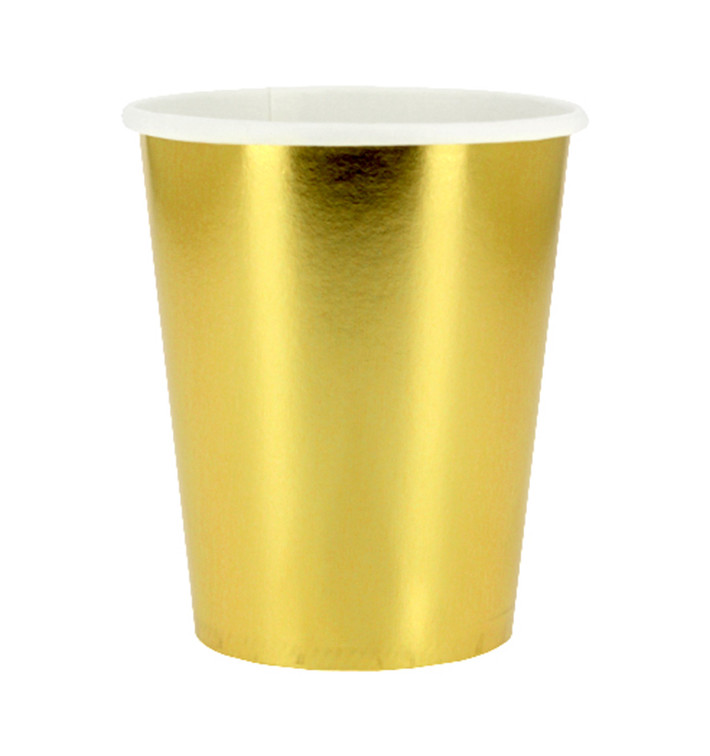 Becher to go Karton Gold 9 Oz/240ml "Party" (10 Stück) Becher to go Karton Gold 9 Oz/240ml "Party" (10 Stück)