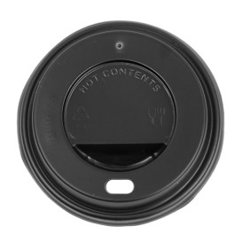 Deckel mit Bohrung für Becher 7Oz Schwarz Ø7,2cm (100 Stück)