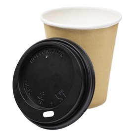 Deckel Schwarz für Becher 8, 9, 12 Oz Ø8,0cm (100 Stück)