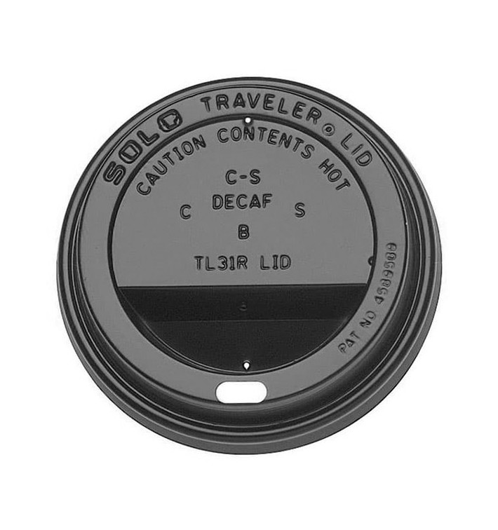 Deckel Schwarz für Becher mit Trinkloch 10Oz/300ml Ø8,4cm (100 Stück) Deckel Schwarz für Becher mit Trinkloch 10Oz/300ml Ø8,4cm (100 Stück)