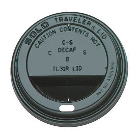 Deckel für Becher mit Trinkloch schwarz 6 und 8Oz Ø8,0cm (100 Stück)