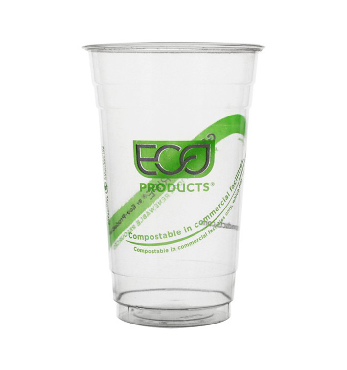 Becher Maisstärke PLA "Green Stripe" 590ml (50 Stück) Becher Maisstärke PLA "Green Stripe" 590ml (50 Stück)