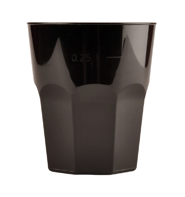 Plastikbecher für Cocktail Schwarz PP Ø84mm 270ml (20 Stück) Plastikbecher für Cocktail Schwarz PP Ø84mm 270ml (20 Stück)