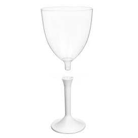 Glas aus Plastik für Wein weißer Fuß 300ml 2T (20 Stück)