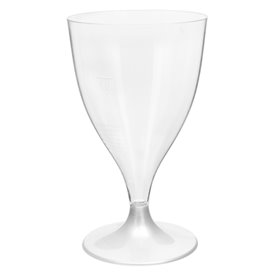 Glas aus Plastik für Wein Weißer Fuß 200ml 2T (20 Stück)